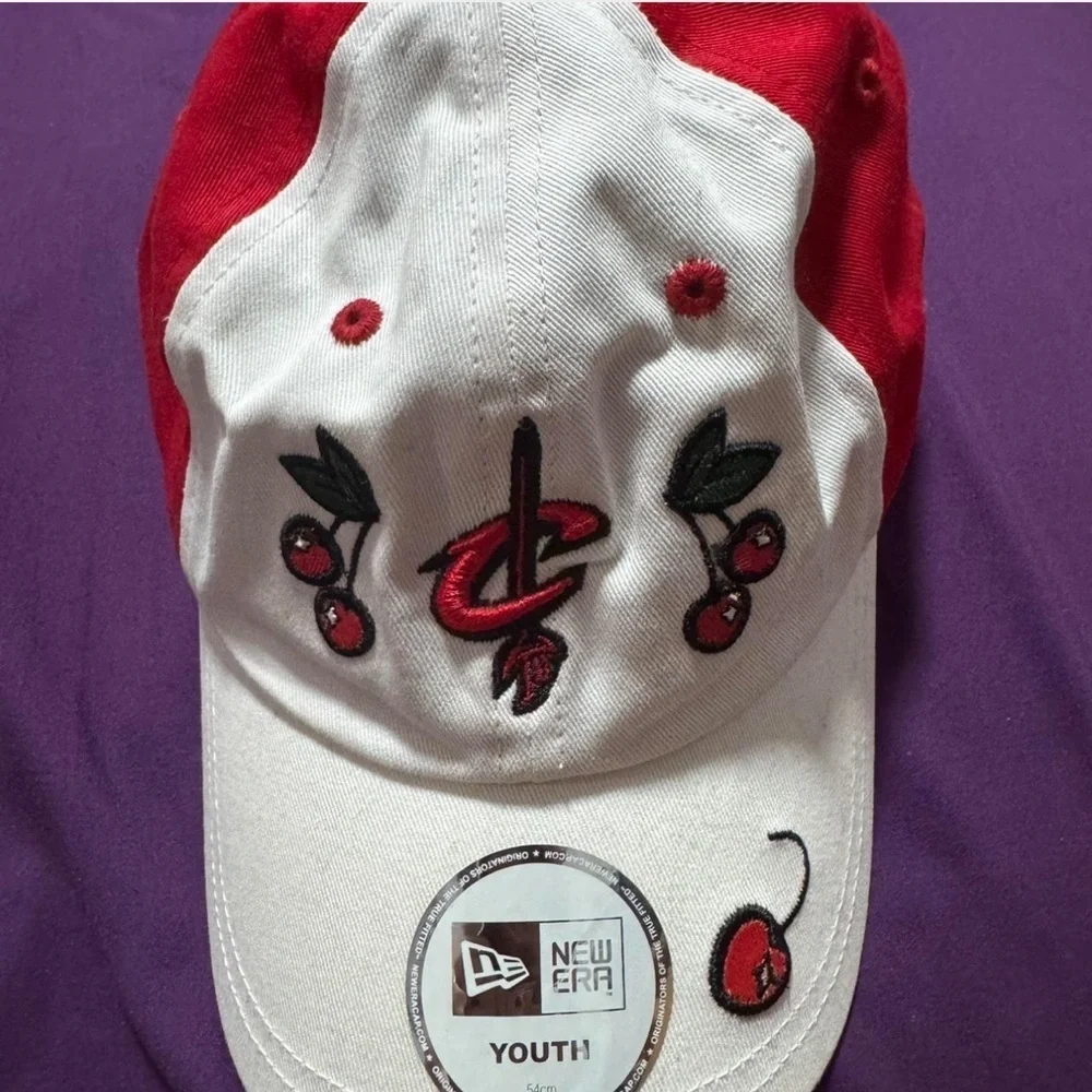 New Era Youth Red and White Cherry Cavaliers Cap